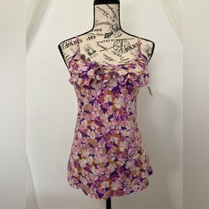 NWT Old Navy Floral Tank Top w/ Ruffles